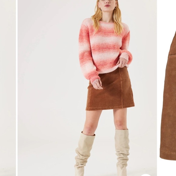 Garcia Cord Honey Brown Front Pocket Mini Skirt women size L - Picture 4 of 13